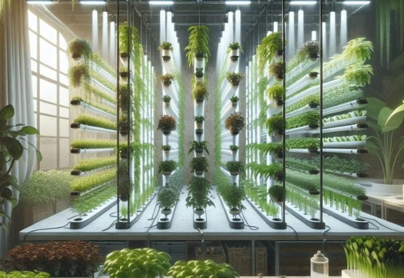 hydrophonic system for indoor vertical garden